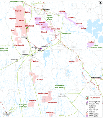 Canada Nickel - Timmins Nickel District (CNW Group/Canada Nickel Company Inc.)
