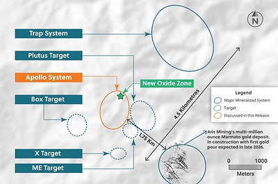 Figure 2: Plan View of the Guayabales Project Highlighting the Apollo System (CNW Group/Collective Mining Ltd.)