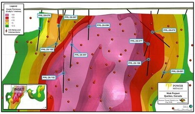 Figure 1 – Lion Zone MRE Drill holes reported in this news release (CNW Group/Power Metallic Mines Inc.)