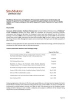 ShaMaran Announces Completion of Corporate Continuance to Bermuda and Update on Primary Listing in Oslo with Required Private Placement of up to EUR 1 million (CNW Group/ShaMaran Petroleum Corp.)