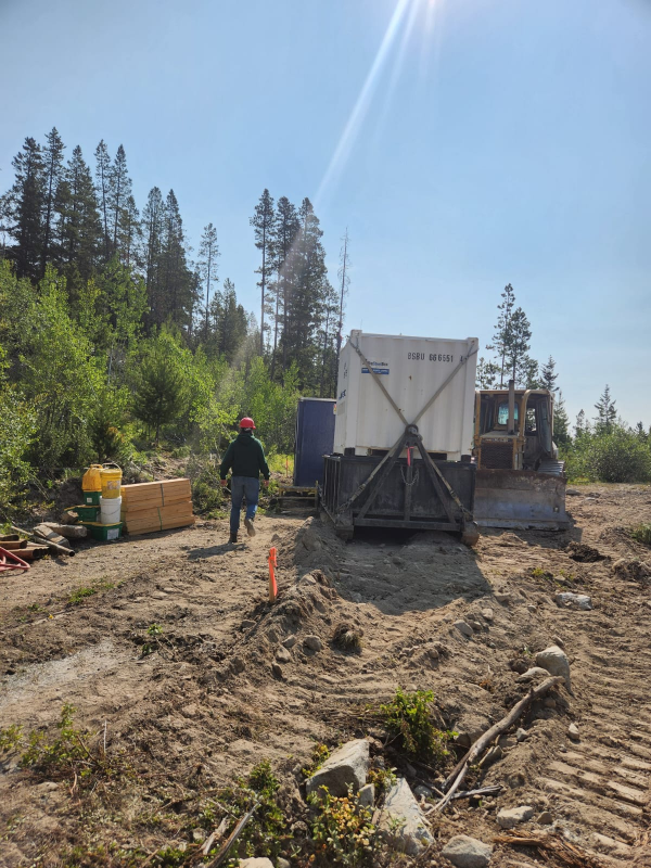 Figure 1: Drill alignment underway at Mer Property (July 13, 2026)