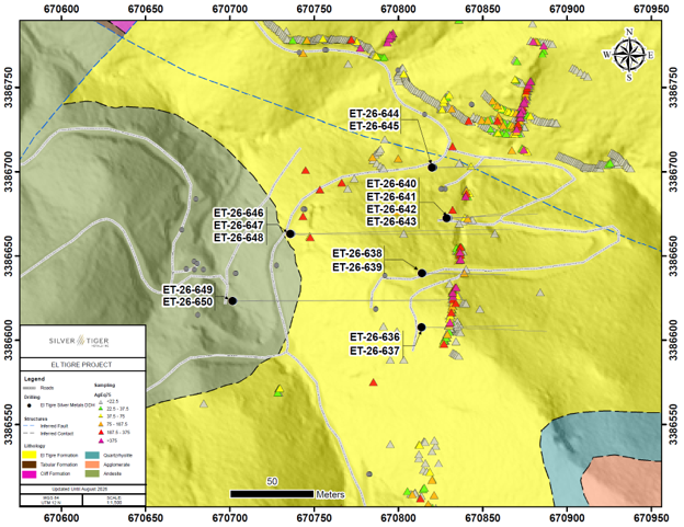 Figure 5: Plan View - Northern Veins Exploration Drilling