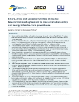 Emera, ATCO and Canadian Utilities announce
transformational agreement