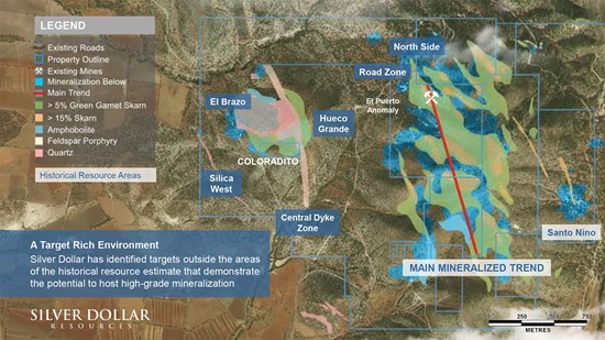 Figure 1: La Joya plan view showing historical mineral resource areas and 2026 exploration targets.