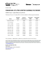 CANADIAN UTILITIES LIMITED ELIGIBLE DIVIDENDS