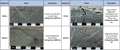 Drill-hole EL26030 (CNW Group/Arras Minerals Corp.)