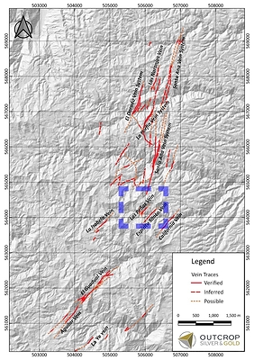 Map 2. Location of Las Maras target including Las Peñas vein. (CNW Group/Outcrop Silver & Gold Corporation)